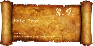 Maic Izor névjegykártya
